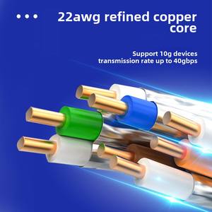 Câble <span class=keywords><strong>Ethernet</strong></span> haute vitesse Cat 8 10 Gigabit intérieur à fibre optique en cuivre pur large bande paire torsadée 1m double câble réseau - Product Image 3