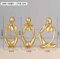 Statue en résine de penseur modèle de décor à la maison Figurines abstraites pour décor de bureau