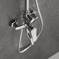 Pommeau de douche haute pression 3 fonctions en laiton chromé poli avec jet pluie et massage, monocommande, pour usage hôtelier, marque ARROW