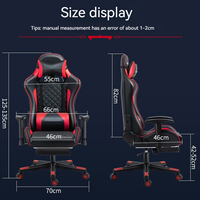 Chaise de jeu roumaine avec massage, cuir rouge et noir, logo personnalisé, table et chaises de bureau, chaise de jeu professionnelle, inclinaison à 180 degrés