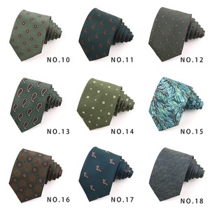 Cravates pour hommes et femmes Mode coréenne Rayures florales Série verte Fil teint 8cm <span class=keywords><strong>Costume</strong></span> de fête <span class=keywords><strong>Accessoires</strong></span> de décolleté - Product Image 3