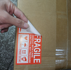 Etiqueta adhesiva de papel por favor Maneje con cuidado la etiqueta de vidrio - Product Image 3