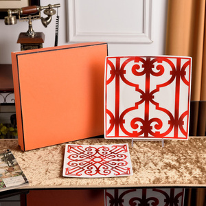 จานทรงสี่เหลี่ยมโบนไชน่า2ชิ้นใหม่หรูหราแบบชาวยุโรป - Product Image 3