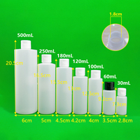 Bouteille en Plastique Scellée 30/60/100/120/180/250/500 mL, Flacons Souples en Plastique avec Bouchon à Vis pour Distributeur de Liquide Cosmétique