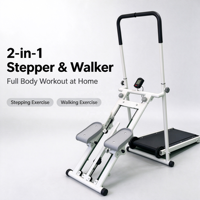 Nouveau Stepper Mécanique Pliable Multifonctionnel 2-en-1 CZ, Simulateur d'Escalade Manuel, Tapis de Marche Sans Fil, Gain de Place pour la Maison