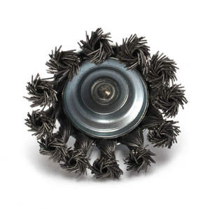 Cepillo de copa de alambre de acero y Metal con nudo giratorio, 1/4 vástago, eliminación de óxido, pulido <span class=keywords><strong>para</strong></span> amoladora angular, Gadget, herramienta rotativa - Product Image 4