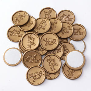 Sceaux autocollants « Be Our Guest » avec logo, 40 couleurs au choix, pour sceau de cire, fabriqués en pigment de paraffine à base de terpentine - Product Image 5