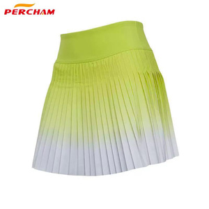 Pakaian tenis kustom rok Padel kualitas tinggi rok lipit olahraga wanita cetak gradien rok tenis dengan celana dalam - Product Image 4