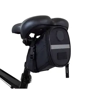 Venta al por mayor bolsa de bicicleta-Bajo el asiento bolsa de sillín para ciclismo bicicletas resistente al agua bicicleta Paquete de almacenamiento de asiento bolsa con luz trasera colgador