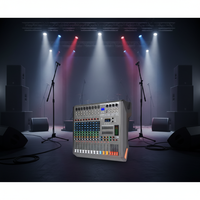 Mezclador de Audio Profesional de 8 Canales, Mezclador Activo de 2X500W, Efectos Duales 99DSP, Controlador de DJ/Consola de Audio para Espectáculos en Pequeños Escenarios