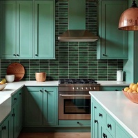 Ventes chaudes : Mosaïque autocollante SPC vert foncé style Zellige espagnole faite à la main pour crédence de cuisine