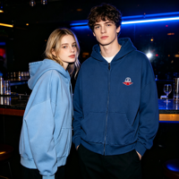 Sweat à capuche unisexe FW 430G 100% coton, style vintage américain décontracté et sportif, logo personnalisé