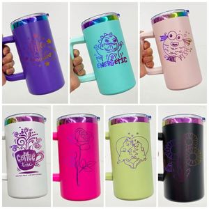 แก้วกาแฟสแตนเลสเคลือบสีรุ้งจากคลังสินค้าสหรัฐอเมริกา ขนาด 20 ออนซ์ พร้อมหูจับถอดได้ - Product Image 3