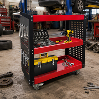 Chariot à outils métallique à 3 niveaux, capacité de 300 kg, chariot de rangement industriel, taille personnalisée pour garage et atelier