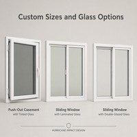 Ventana Abatible de UPVC con Diseño Hermoso y Personalizado, Resistente a Huracanes, con Vidrio Tintado para Casas en las Bahamas