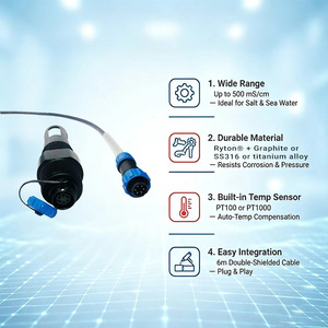 เซ็นเซอร์วัดความเค็ม Smart 4 Electrode EC TDS พร้อมเอาต์พุตดิจิตอล RS485 สำหรับใช้งานในอุตสาหกรรมและการตรวจสอบระยะไกล ความแม่นยำสูง 1% FS - Product Image 1