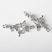 Alliage minimaliste pierre blanche incrustée papillon vigne Multi connexion pendentif bricolage à la main collier pendentif bijoux