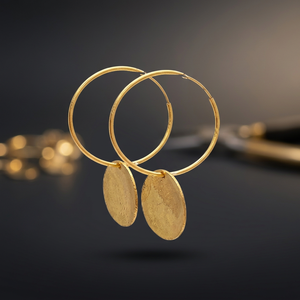 Nouvelle Arrivée Boucles d'oreilles pendantes en forme de disque plaqué or 14K avec strass en cristal et serti clos, tendance, en argent sterling 925 - Product Image 3