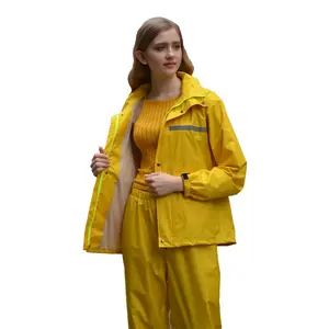 Good quality fabric plastic women sexy pvc coraline yellow raincoat