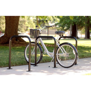 <span class=keywords><strong>Support</strong></span> de <span class=keywords><strong>vélo</strong></span> classique en acier au carbone de haute qualité, à fixation au <span class=keywords><strong>sol</strong></span>, à rail fixe, à anneau unique, en forme de U inversé - Product Image 5