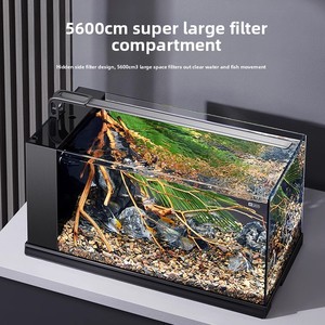 Filtre latéral en verre ultra-clair JSD Jinjing pour aquarium, filtration intégrée, pompe silencieuse, sans changement d'eau, lumière LED à spectre complet - Product Image 6