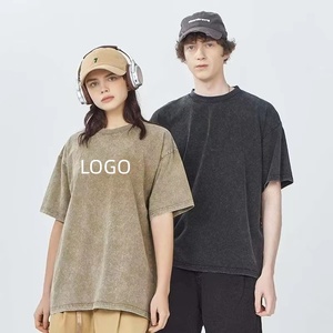 เสื้อยืดสตรีทแวร์คุณภาพสูง ผ้าคอตตอนหนานุ่ม สไตล์วินเทจ ล้างสีแบบแอซิดวอช ทรงโอเวอร์ไซส์ ไซส์พลัส สำหรับผู้ชาย เสื้อยืดเท่ๆ - Product Image 1