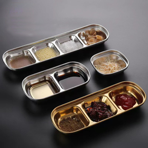 Bol en acier inoxydable 304 pour Sauce à la viande et au poivre, assiettes séparées pour Sushi, vinaigre, soja, vaisselle, plateau d'assaisonnement - Product Image 6