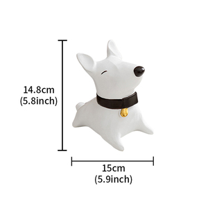 Décorations pour la maison en résine en forme de chien : chien couché et chien accroupi - Product Image 6