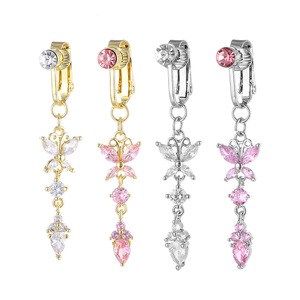 Nouveau CZ Zircon Papillon <span class=keywords><strong>Faux</strong></span> <span class=keywords><strong>Ventre</strong></span> <span class=keywords><strong>Piercing</strong></span> Non <span class=keywords><strong>Piercing</strong></span> Nombril Anneau Papillon Clip Sur Nombril Ombilical <span class=keywords><strong>Faux</strong></span> <span class=keywords><strong>Piercing</strong></span> - Product Image 1
