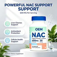 Capsule végétalienne NAC à marque privée 600 mg par portion 30 capsules en vrac Service OEM ODM