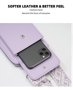 Sac de messager à fermeture éclair en cuir PU multifonctionnel à large bande pour femmes toutes saisons lavable à la lumière étanche pour les déplacements d'été - Product Image 2