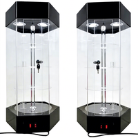 Vitrine rotative en acrylique avec éclairage LED, présentoir à parfums tournant avec étagères à niveaux pour magasin de détail