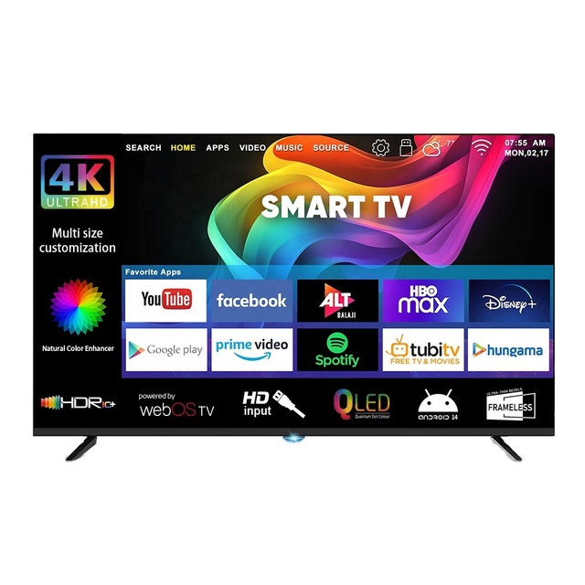 Smart TV 85 Inches 2K 4K 32 40 43 50 55 65 75 85Inch Android System Television LED QLED TV 98Inch TV With Wifi