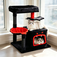 Arbre à chat de luxe moderne et écologique, personnalisable, en peluche, grand condo pour animaux, avec griffoir en bois de sisal naturel, 2 niveaux, vente en gros