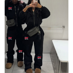 <span class=keywords><strong>Ensemble</strong></span> de survêtement d'hiver personnalisé en chenille brodée pour <span class=keywords><strong>femme</strong></span>, sweat à capuche zippé et pantalon de jogging large, <span class=keywords><strong>ensemble</strong></span> en molleton surdimensionné pour <span class=keywords><strong>femme</strong></span> - Product Image 1