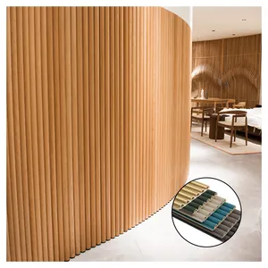 FOJU Wooden Grain PVC WPC 3D Fluted Wall Panels Interior Decoration Wall Panels & Boards