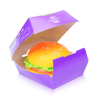 Boîte à hamburger en papier biodégradable résistant à la graisse de qualité alimentaire avec logo personnalisé ZJPACK