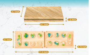 Mancala Board Game-<span class=keywords><strong>Jeu</strong></span> <span class=keywords><strong>de</strong></span> table classique amusant avec plateau en bois pour adultes et enfants-48 perles <span class=keywords><strong>de</strong></span> mancala en verre et jeux pour <span class=keywords><strong>2</strong></span> <span class=keywords><strong>joueurs</strong></span> - Product Image 3