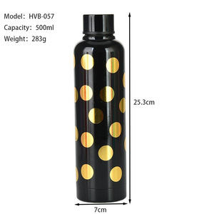 Bottiglia Termica Moderna e Creativa in Acciaio Inox 304 con Motivo <span class=keywords><strong>a</strong></span> <span class=keywords><strong>Pois</strong></span>, Capacità 500ml, Tazza da Viaggio Stile Europeo e Americano - Product Image 2