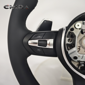 พวงมาลัยหนังสีดำคุณภาพสูงเหมาะสำหรับ B-M-WS <span class=keywords><strong>F10</strong></span> M5 M8 M6 F30 F01 F02 F03 F12 F13 F07 F90 F92 F93 F20 F15 F25 - Product Image 2