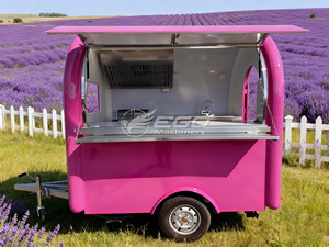 Chariots de restauration mobiles carrés roses personnalisés 2026, différents styles, restaurants de rue équipés d'un équipement de cuisine complet - Product Image 2