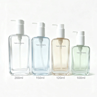 Flacon en verre plat mat de luxe 100ml-200ml avec impression sérigraphiée pour huile corporelle, lotion, démaquillant et produits de soin
