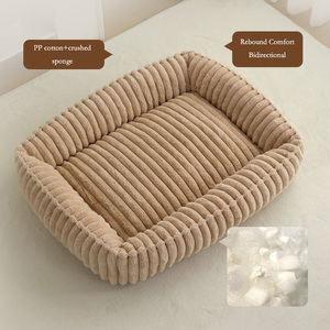 <span class=keywords><strong>Cama</strong></span> Rectangular de Lujo para Perro con Logotipo Personalizado, Diseño Esponjoso, Almohadas para el Cuidado del Cuello, Funda Extraíble Fácil de Lavar, Sofá <span class=keywords><strong>Cama</strong></span> a Rayas - Product Image 4