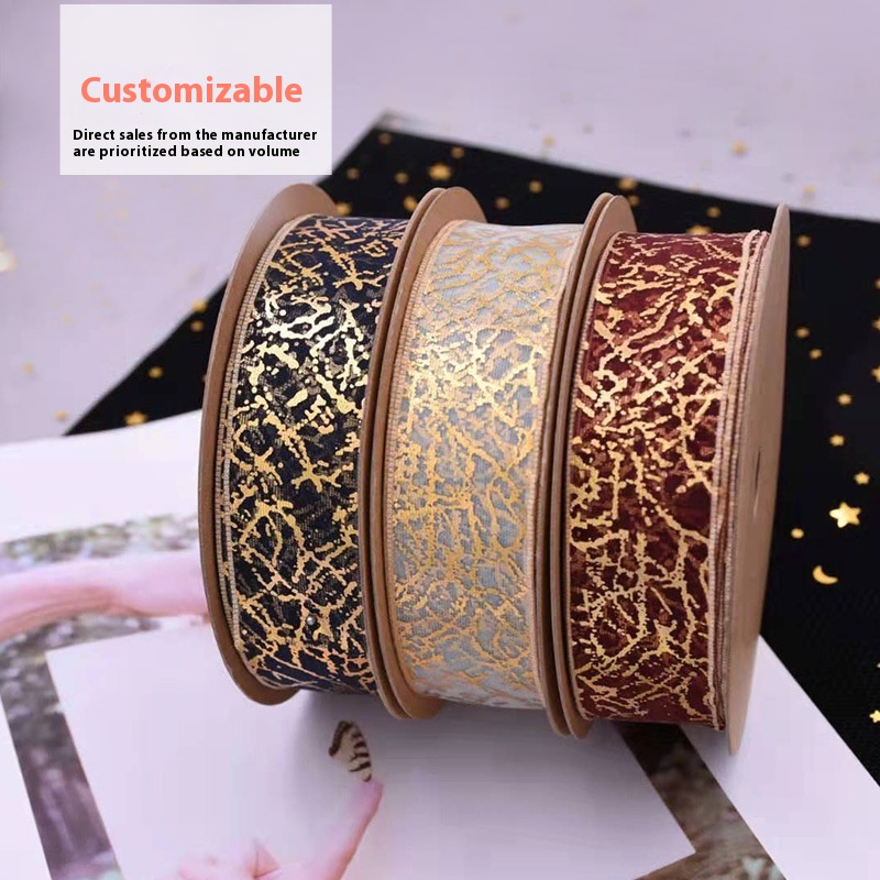 Eco-Friendly Cotton 3cm Meteor Yarn Snow Ribbon 18m for Valentine's Day Cake Baking Gift Packaging DIY Projects Bronzing Spool