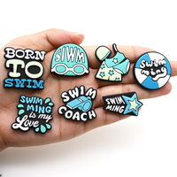 Nouvelle broche en résine bleue, motif animal de dessin animé, pour sports aquatiques, à faire soi-même, patch plat souple pour sac, couleur personnalisable, décoration de table et de maison