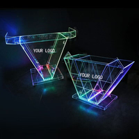 Pupitre et table de DJ modernes en acrylique transparent avec design de masque amovible, finition lumineuse pour l'école, l'hôtel et la maison