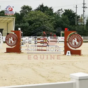 Diseño personalizado Patrocinador diseño espectáculo salto ala salto valla aluminio caballo salto soportes