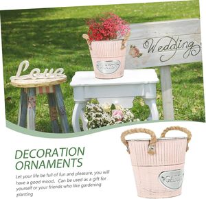 Seau en métal jardinière décor à la maison métal cour Art jardinage acier pot de fleurs extérieur plantation coffre-fort fleurs seau - Product Image 6