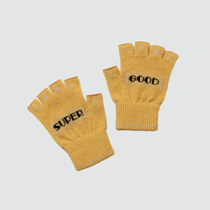 Gants en tricot personnalisés avec logo sportif, cadeau promotionnel, gants en tricot noir uni sans doigts, unisexe, gants de ski d'hiver à demi-doigts - Product Image 2