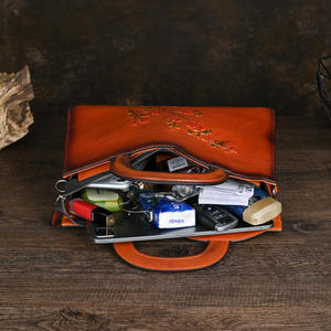 Sac à main en cuir Andong pour femmes, cuir de vache véritable, sac à bandoulière rétro, grande capacité, sac à poignée supérieure, mode vintage - Product Image 4